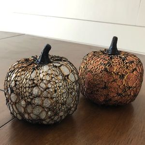 Set of 2 Styrofoam Halloween Pumpkins